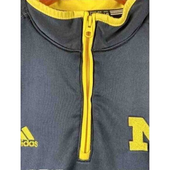 U of M Adidas Men’s Large Team Issued University of Michigan 1/4 Zip Pullover - Picture 3 of 7
